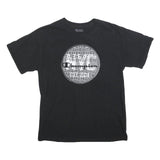 CHAMPION Mens Black Graphic T-Shirt M Short Sleeve Crew Neck Cotton Blend