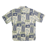 KONA KAI Mens Blue Green Cream Hawaiian Shirt XL Silk Blend Relaxed Fit Button