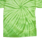 GILDAN Mens Green Tie Dye Wolf Graphic T-Shirt L Short Sleeve Crew Neck