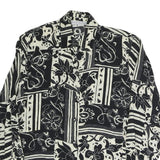 LES ESSENTIALS Womens Black & White Printed Shirt Long Sleeve Collared M Button