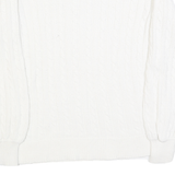 LAUREN RALPH LAUREN Womens White Plain Crew Neck Basic Knit Jumper S Cotton