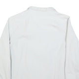 Womens White Casual Jacket M Polyester Blend Button Plain Classic