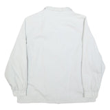 Womens White Casual Jacket M Polyester Blend Button Plain Classic