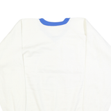 Mens White & Blue New York Giants V-Neck XL Sweatshirt Cotton Blend Retro
