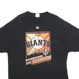 MAJESTIC Mens Black San Francisco Giants Graphic T-Shirt XL Short Sleeve Crew