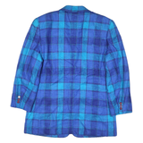 LIZ CLAIBORNE Womens Blue & Navy Checked Tailored Jacket M Polyester Blend