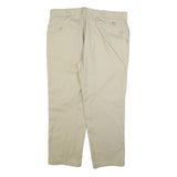 DICKIES Mens Regular Fit Beige Cotton Blend Trousers W42 L30 Workwear Zip
