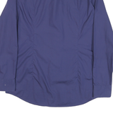 BOSS Mens Blue Plain Shirt L Classic Fit Cotton Blend Button Collar Long Sleeve