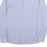 TOMMY HILFIGER Mens Blue Check Shirt S Slim Fit Cotton Blend Long Sleeve