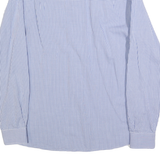 TOMMY HILFIGER Mens Blue Check Shirt S Slim Fit Cotton Blend Long Sleeve