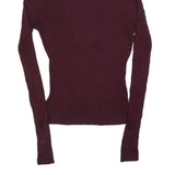 SWEATER PROJECT Womens Maroon Plain Roll Neck Basic Knit Jumper S Slim Fit Soft