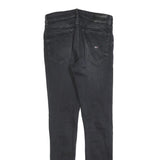 TOMMY HILFIGER Mens Black Slim Skinny Denim Jeans Cotton Blend W30 L34 Zip
