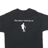 CHAMPION Mens Black The Show Must Go On Graphic V-Neck T-Shirt XL Short Sleeve