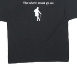 CHAMPION Mens Black The Show Must Go On Graphic V-Neck T-Shirt XL Short Sleeve