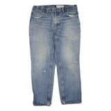 CARHARTT Mens Blue Regular Fit Denim Jeans W38 L30 Workwear Cotton Blend Zip