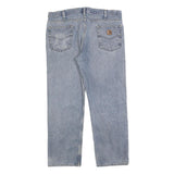 CARHARTT Mens Jeans Blue Regular Straight Denim Light W38 L30 Zip Cotton Blend