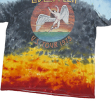 LED ZEPPELIN Mens Blue & Red Tie Dye Graphic T-Shirt L Crew Neck Short Sleeve