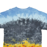 LED ZEPPELIN Mens Blue & Red Tie Dye Graphic T-Shirt L Crew Neck Short Sleeve