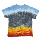 LED ZEPPELIN Mens Blue & Red Tie Dye Graphic T-Shirt L Crew Neck Short Sleeve