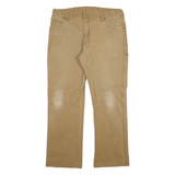 DICKIES Mens Jeans Beige Relaxed Straight Denim W36 L32 Workwear Zip Fastening