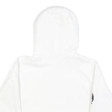 CHAMPION Womens White Crop Hoodie XS Champion Logo Sleeve Casual
