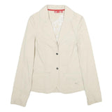 PUMA Womens Beige Cotton Classic Jacket UK 12 Button Closure Casual Lightweight