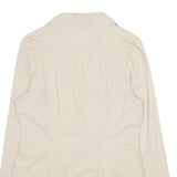 PUMA Womens Beige Cotton Classic Jacket UK 12 Button Closure Casual Lightweight