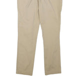 LAUREN RALPH LAUREN Womens Slim Beige Cotton Blend Trousers W28 L28 Zip Casual