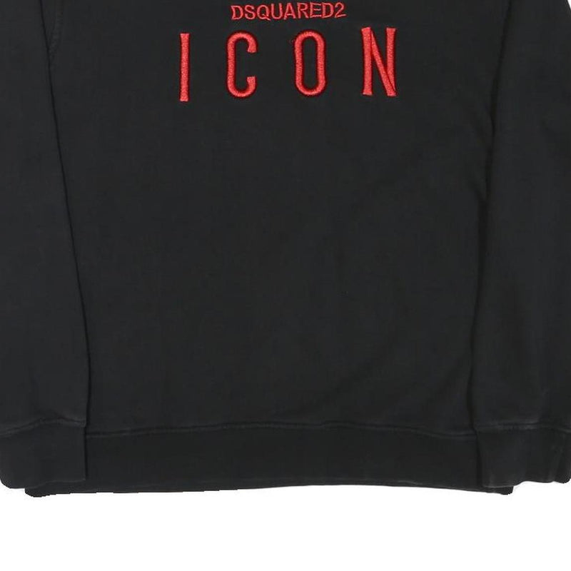 DSQUARED2 Mens Black Icon Crew Neck Sweatshirt L Cotton Blend Pullover