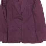 KORET Womens Maroon Wool Blazer Jacket M Button Closure Tailored Plain