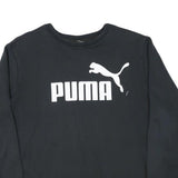 PUMA Mens Black Sweatshirt XL Crew Neck Cotton Blend Pullover Logo