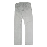CARHARTT Mens Regular Fit Grey Denim Cotton Blend Jeans W32 L32 Button Closure