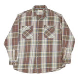 NORTHWEST TERRITORY Mens Brown & Cream Check Shirt XL Classic Button Up Cotton