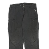 CARHARTT Mens Cotton Blend Black Regular Tapered Trousers W34 L29 Workwear