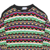 MARK HONORS Mens Black Patterned Cotton Patterned Crew Neck Basic Knit Jumper M