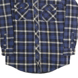 OUTDOOR EXCHANGE Mens Blue Black Check Jacket S Cotton Blend Button Pattern
