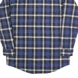 OUTDOOR EXCHANGE Mens Blue Black Check Jacket S Cotton Blend Button Pattern