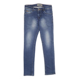 GUESS Womens Jeans Blue Regular Skinny Denim Medium W32 L32 Stylish Zip