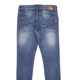 GUESS Womens Jeans Blue Regular Skinny Denim Medium W32 L32 Stylish Zip