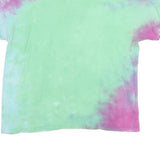 THE ROLLING STONE Mens Green & Pink Tie Dye Graphic T-Shirt L Short Sleeve Crew