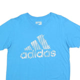 ADIDAS Mens Blue Cotton Blend Graphic T-Shirt L Short Sleeve Crew Neck Casual