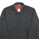 Mens Black Jacket L Polyester Blend Plain Zip Classic Fit Casual Outerwear