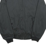Mens Black Jacket L Polyester Blend Plain Zip Classic Fit Casual Outerwear