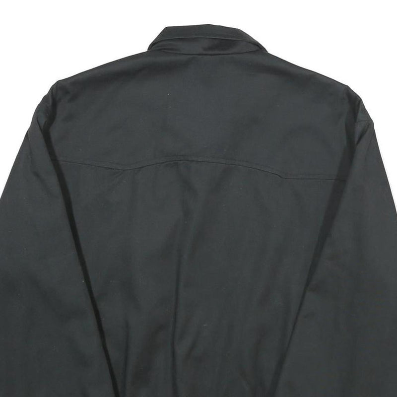 Mens Black Jacket L Polyester Blend Plain Zip Classic Fit Casual Outerwear