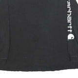 CARHARTT Womens Black Long Sleeve Crew Neck T-Shirt XL Printed Logo Sleeve