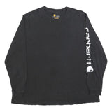 CARHARTT Womens Black Long Sleeve Crew Neck T-Shirt XL Printed Logo Sleeve