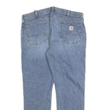 CARHARTT Mens Relaxed Light Blue Denim Jeans W38 L30 Zip Closure Pockets
