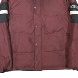 TOMMY HILFIGER Mens Maroon & Black Zip Jacket L Polyester Blend Colourblock