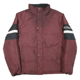 TOMMY HILFIGER Mens Maroon & Black Zip Jacket L Polyester Blend Colourblock