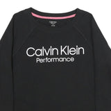 CALVIN KLEIN PERFORMANCE Womens Black Cotton Blend Crew Neck Sweatshirt S